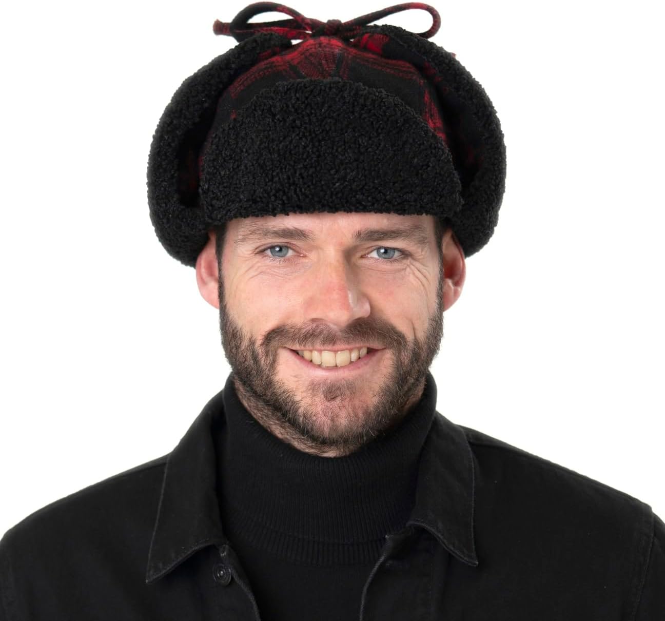 Stetson Country Check Lapeer Aviator Cap Wool Earflaps Plaid Faux Fur Unisex Autumn Winter