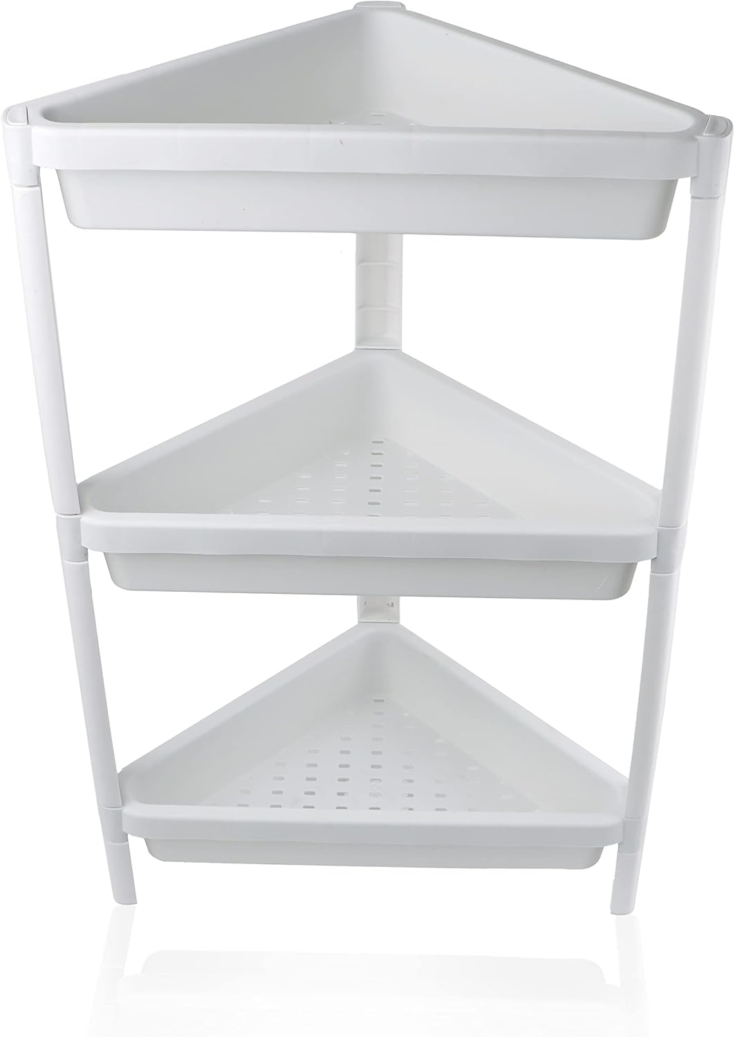 DIVCHI 3 Tier Plastic Corner Shelf Unit, Multipurpose Shelving Unit for