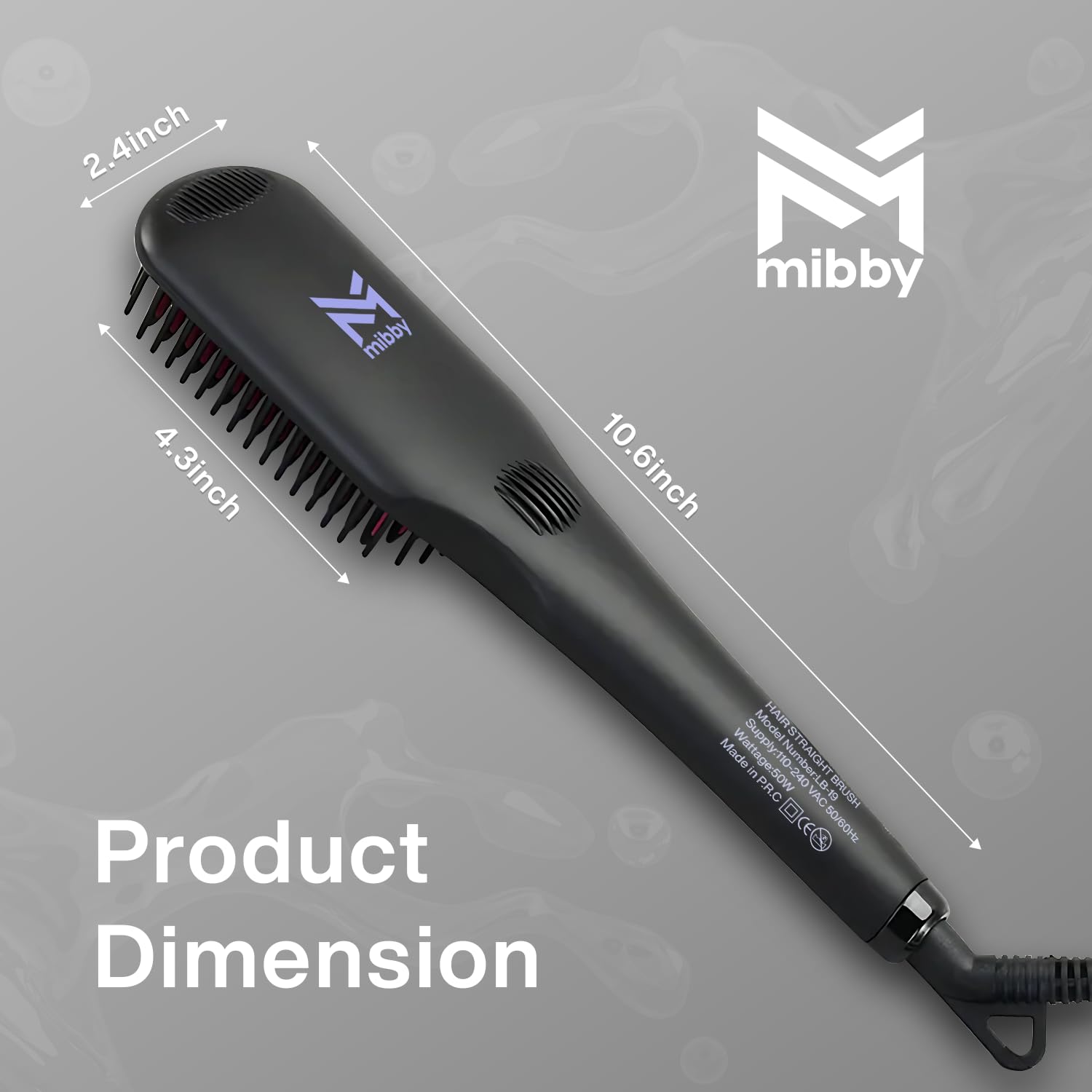 MIBBY 3-in-1 Hair Straightener Brush & Hot Comb, Double Anion Ionic Hair Straightening Brush, 90s Fast Heat - Image 2