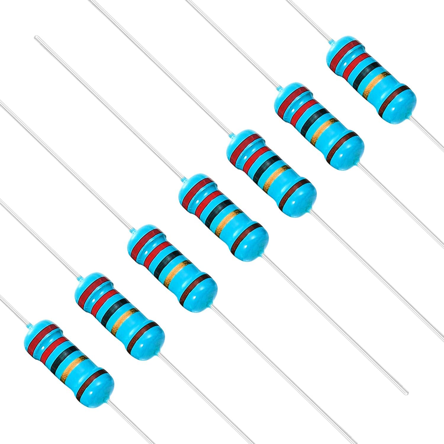 Chanzon 50pcs 1W 22 Ω ohm Metal Film Fixed Resistor 0.01 ±1% Tolerance 22R MF Through Hole Resistors Current Limiting Rohs Certificated