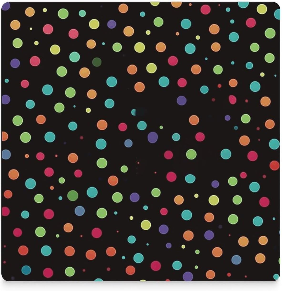 Black Polka Dot Background Coasters Absorbent Ceramic Coasters for Drinks Coaster with Cork Backing for Table Protection Square Drink Cup Mat Modern Style Coaster for Coffee Table