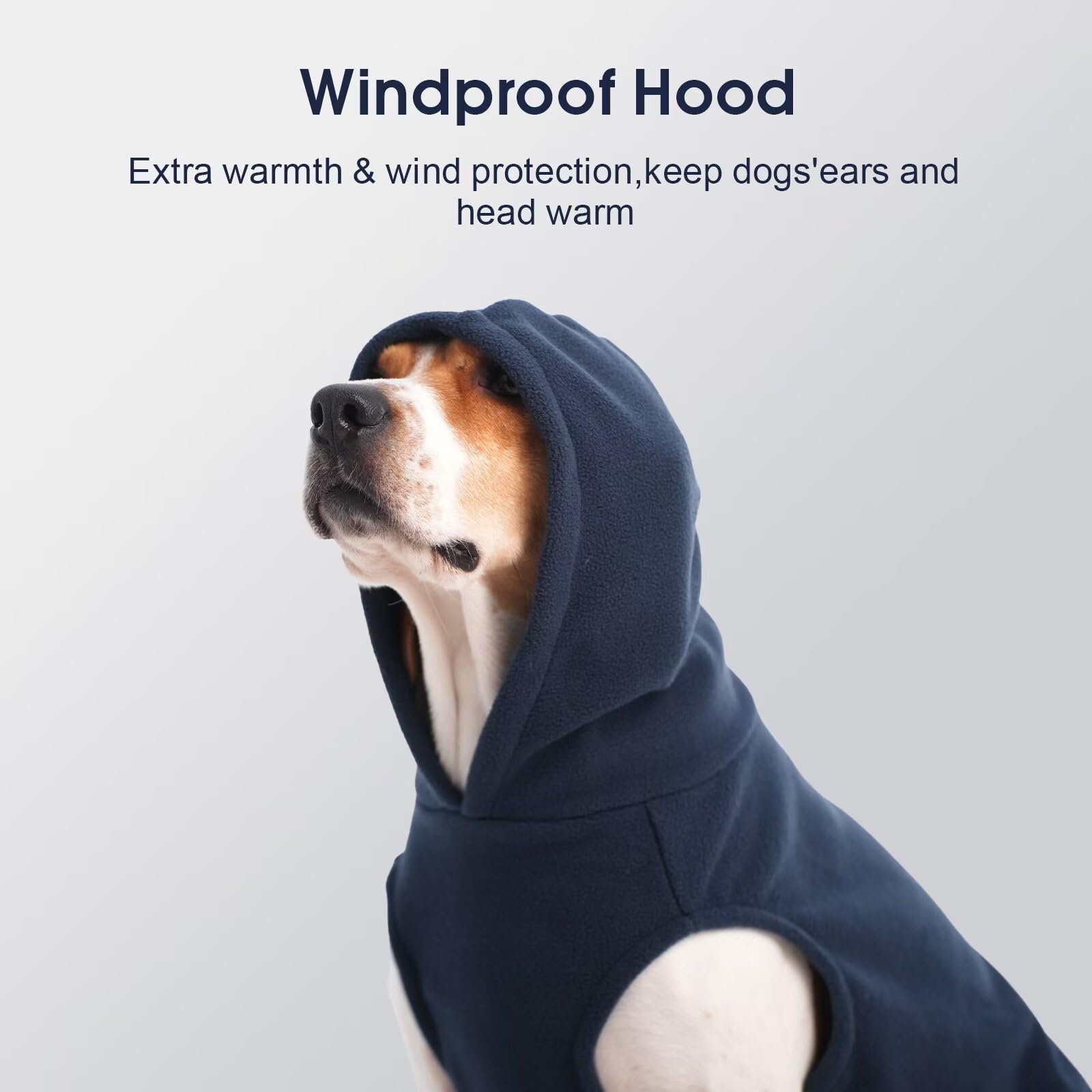 IECOii Sweat à capuche pour chien de grande taille, pull en polaire chaude pour animal de compagnie avec trou pour laisse, manteau confortable pour l'automne et l'hiver pour chien de grande taille