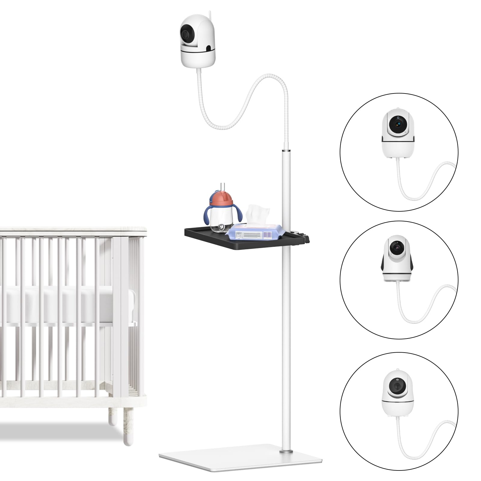 Universal Baby Monitor Stand for HelloBaby Infant Optics DXR-8 Pro, Nanit Pro Baby Monitor Floor Stand