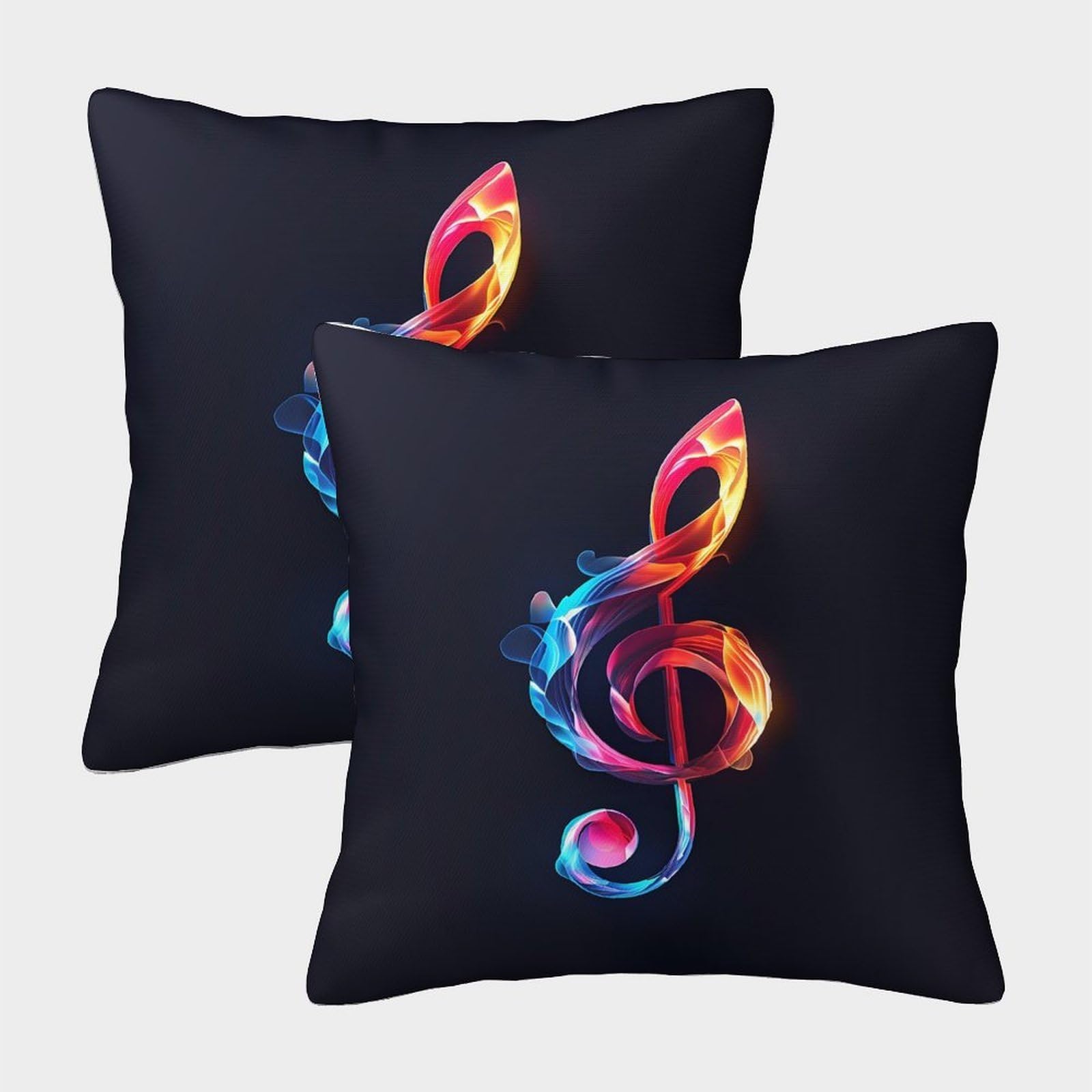 QFVANSIYO Vivid Musical Note 3D Printed Microfiber Pillowcase Bedroom Bedding Decor Music Symbol 3D Printing Pillow Cover Soft Breathable for Adults Teens 40x40cm