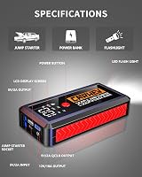 CARHEV JS-02 Autós Indításrásegítő Powerbank 2500A, 21800mAh - 8.0L Benzin/Dízel Motorokhoz, LED Lámpával, USB Gyorstöltéssel, IP65 Védelem 3