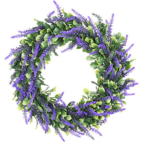 Lvydec Artificial Lavender Wreath, 15