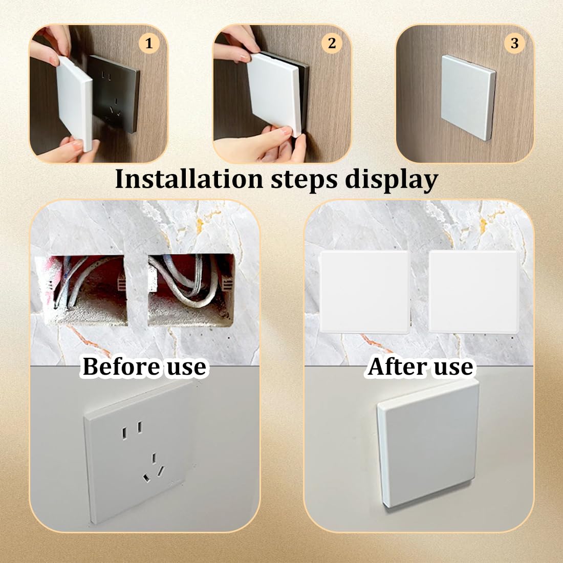 YAYNO Paquete De 3 Cubiertas Decorativas Para Orificios De Pared Cubiertas De Plástico Para Orificios De Pared Cubiertas Autoadhesivas Para Orificios De Pared
