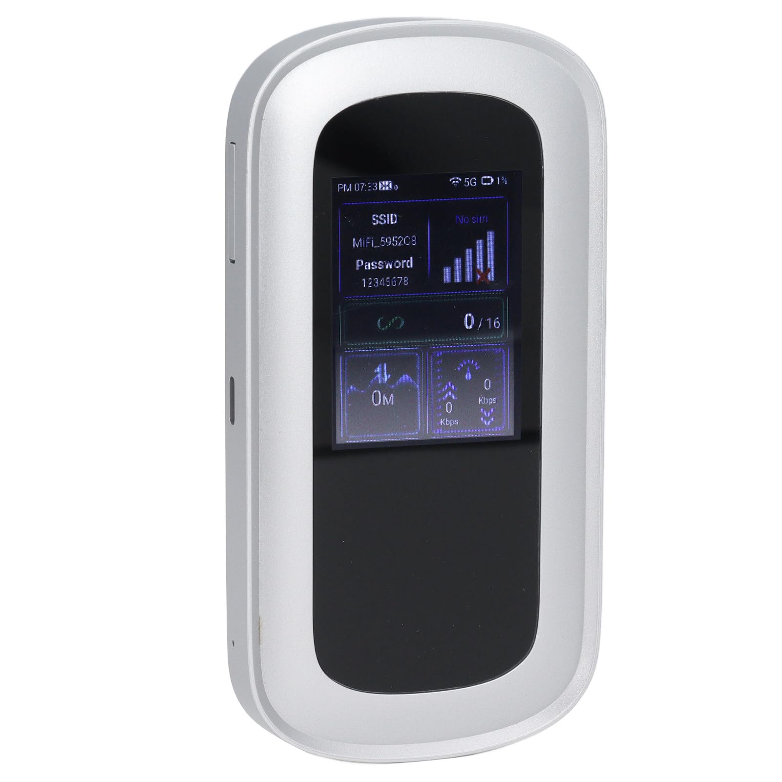 Jiawu Hotspot Mobile 5G WiFi 6 Supporto Ad Alta velocità 16 Dispositivi Router Hotspot WiFi Portatile da 4000 mAh per Guardare Video-Argento