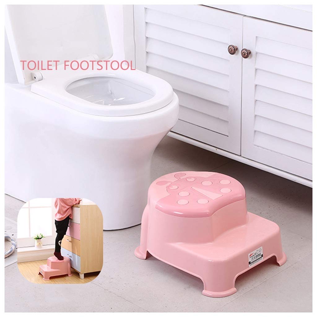 Polsterhocker, Dauerhaft Schuhbank wechseln Sofa Schritt Fußbank Anti-Rutsch Hockender Toilettenhocker zum Bad Wohnzimmer (Farbe : Rosa, Größe : 2 Pieces)