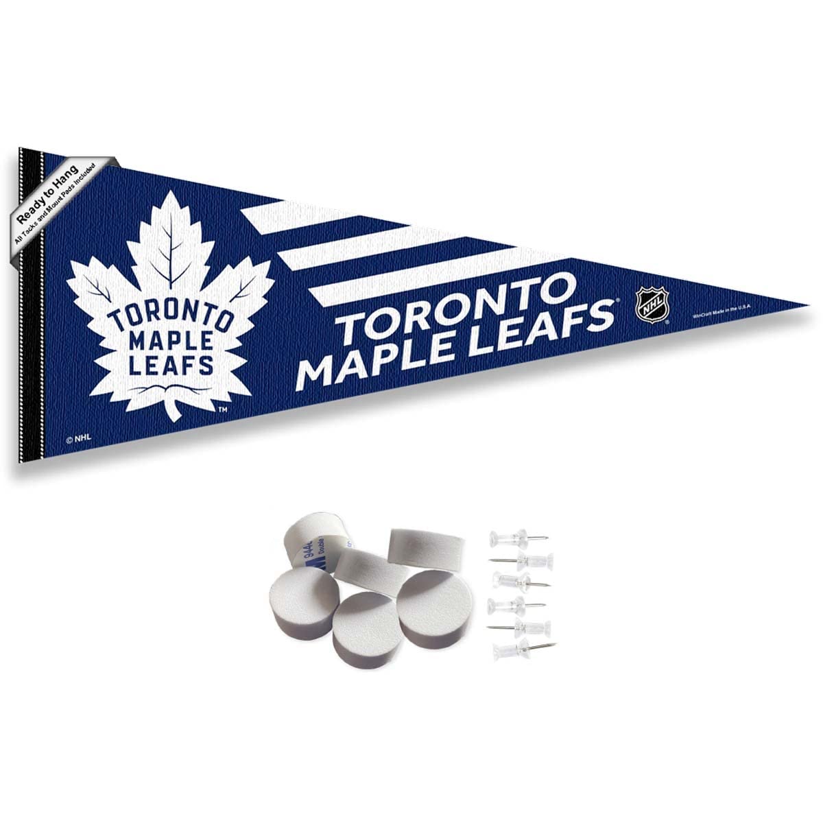 Drapeau de Toronto Maple Leafs avec supports muraux pour fan de hockey NHL
