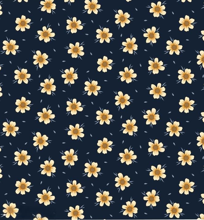 Golden Sunflowers Leaf Burst Cotton Digital Fabrics 100% Cotton 112cm Wide Craft Material for Crafting, Quilting, Sewing, Dressmaking, Home Décor