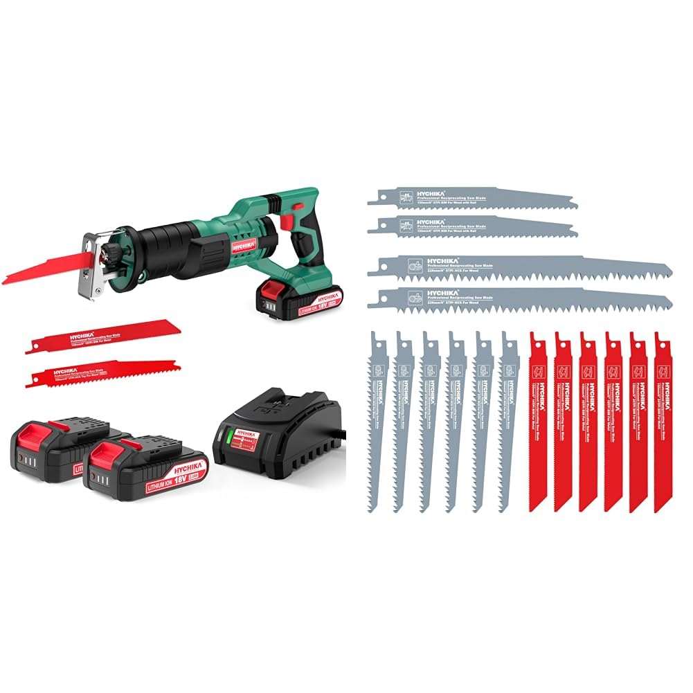 Scie alternative HYCHIKA 18V pour couper du bois avec des clous facilement