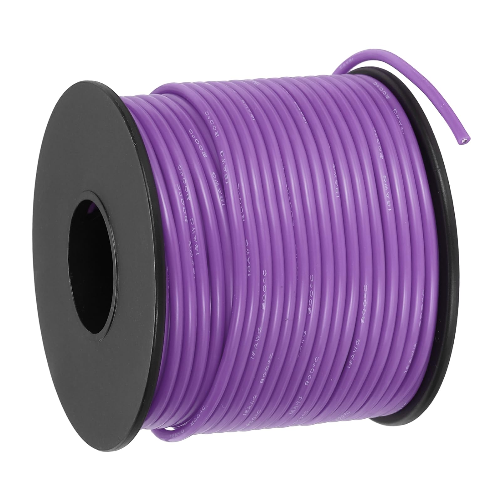 sourcing map 18 AWG Flexible Silicone Wire 30.5m/100ft, 18 Gauge Tinned Copper Electrical Stranded Wire 200 Celsius/392 Fahrenheit High Temperature Hookup Spool for DIY Model Wiring, Purple