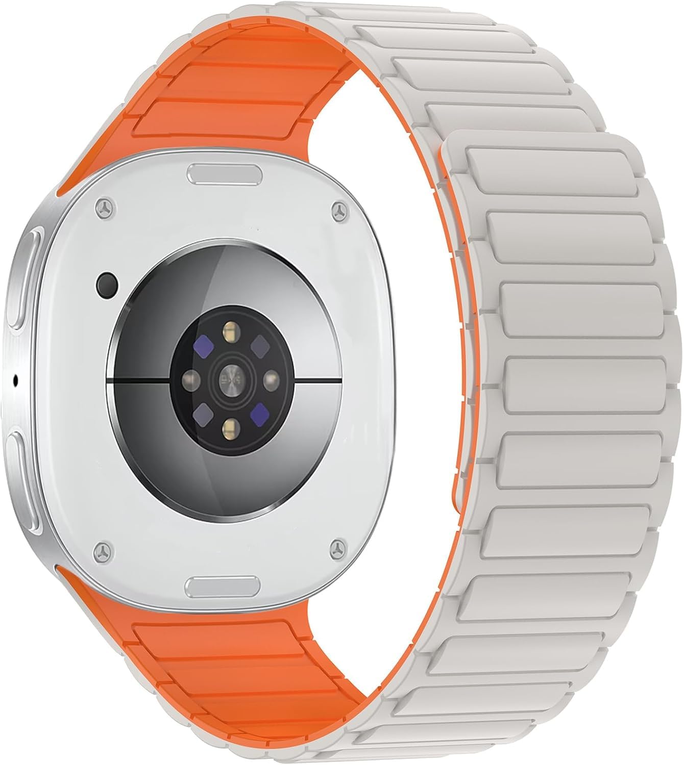 OBOE Silicone Strap Magnetic Band 'COMPATIBLE WITH' Samsung Galaxy Watch 8 40mm 44mm/Galaxy Watch 8 Classic (Starlight-Orange) [WATCH NOT INCLUDED]-picture-18