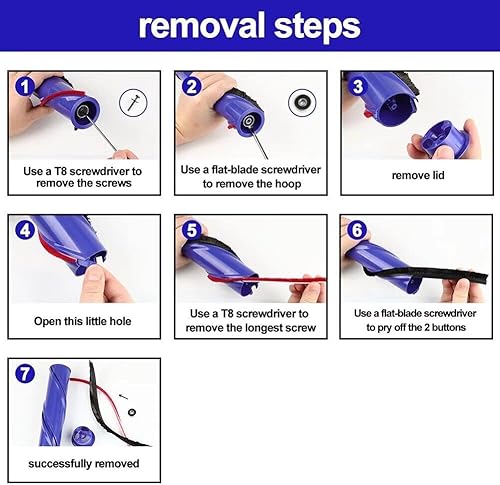 Miniatura 6 de 4 tiras de repuesto para Dyson V8, V10 para aspiradora, con 1 destornillador