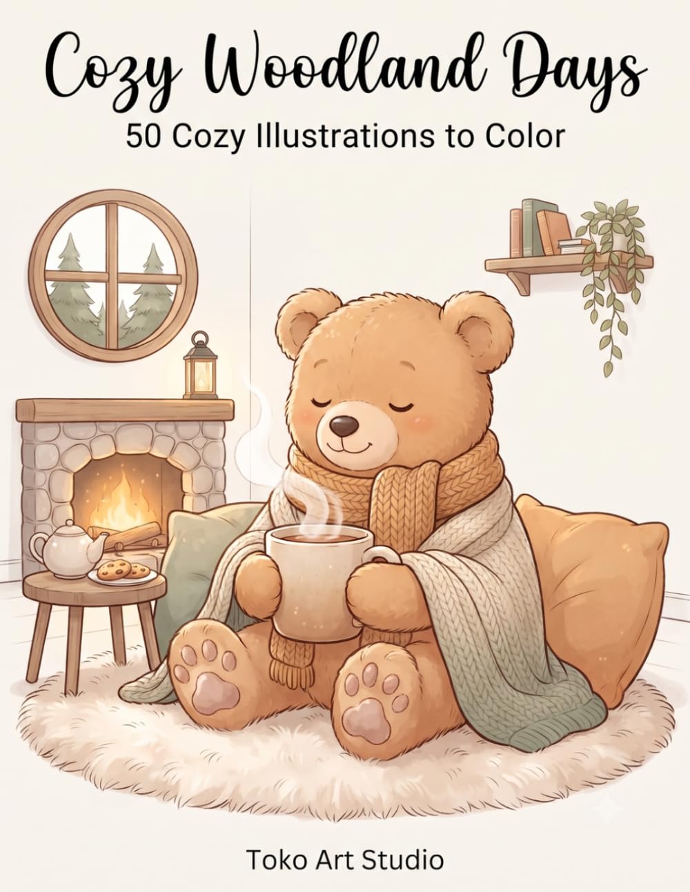 Cozy Woodland Days: 50 Cozy Illustrations to Color