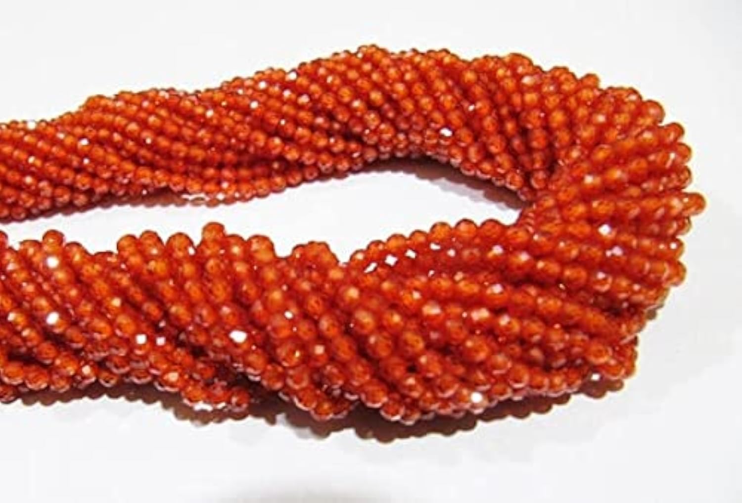 Natural round faceted cubic zirconia beads de 3mm