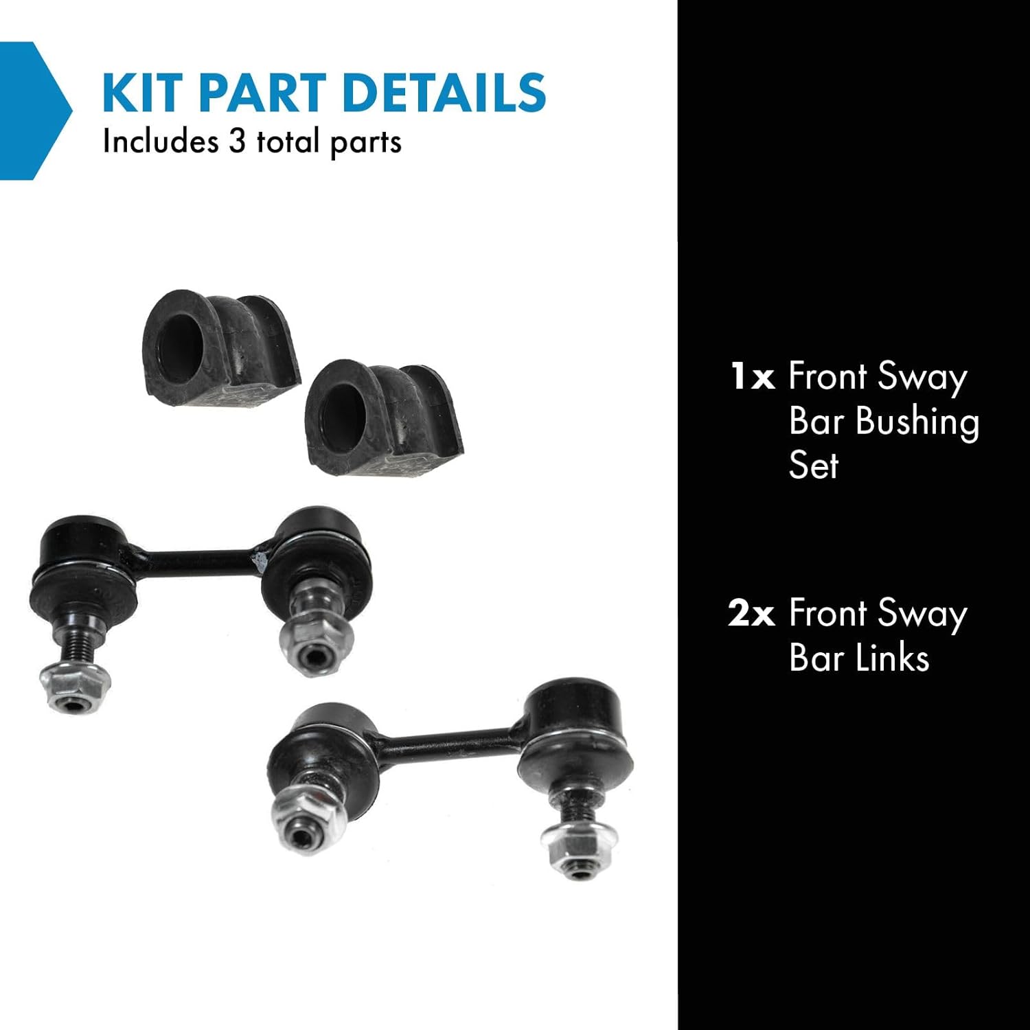 TRQ Front Suspension Kit Sway Bar Bushing Set Sway Bar Stabilizer Link Compatible with 1998-2002 Honda Accord