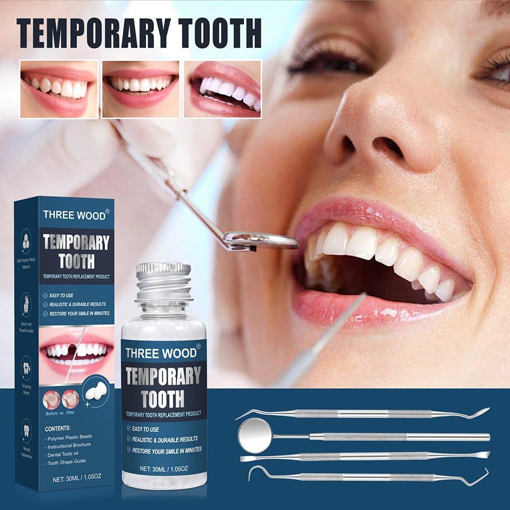 Temporary Tooth Beads Kit, DIY Moldable Beads for Tooth Gap Cover, Cosmetic Teeth Appearance Solution