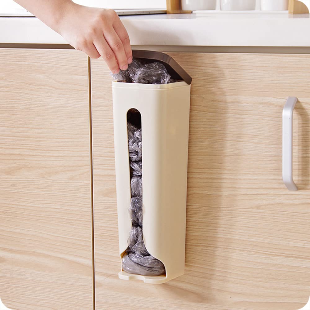 Soporte para bolsa de plástico, soporte para pared, bolsa de almacenamiento de basura, dispensador de bolsas de basura para cocina, hogar, baño (color E)