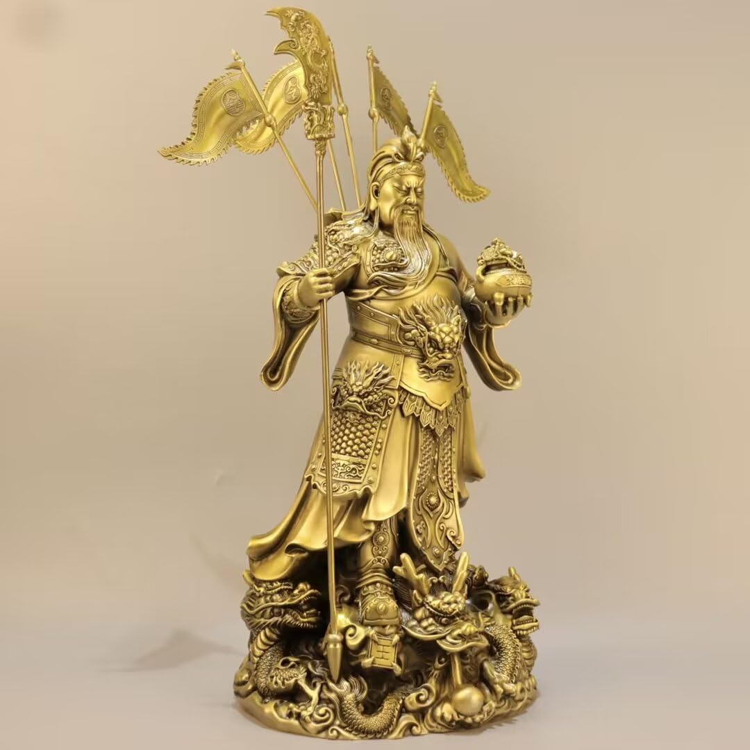 Estatua de Bronce de Guan Gong, Tienda de decoración del Dios marcial de la Riqueza, Suministros para el hogar de la Empresa (1 * 45 * 40 * 88 cm)