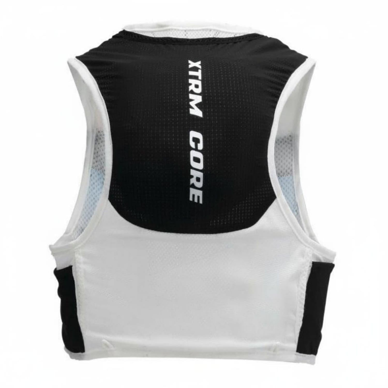 breathable running hydration vest multi-pocket design lightweight hydration vest quick reach pockets lightweight runner pack adjustable fit for hikers, hiking, cycling, black white, m