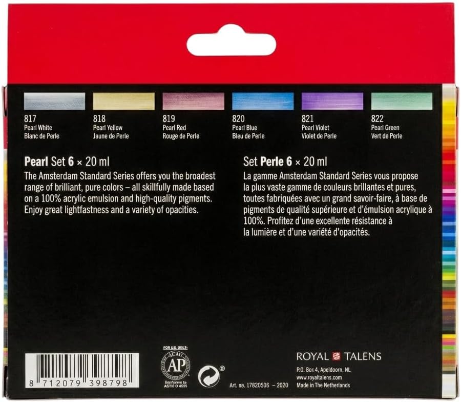 Amsterdam Acrylic Standard Series Paint Set 6x20ml, Pearl