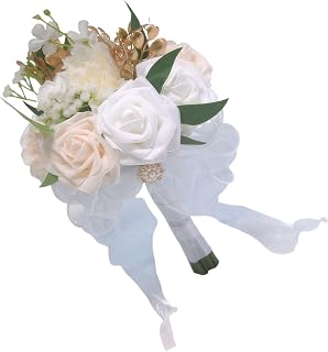 Artificial Rose Bouquet for Wedding Bridal Bouquet Artificial Pink Rose Arrangement Purple Wedding Bouquet Bridesmaid