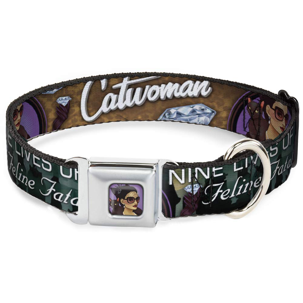 Collier de chien Catwoman Bombshell Buckle Down accessoire violet pour grand chien L