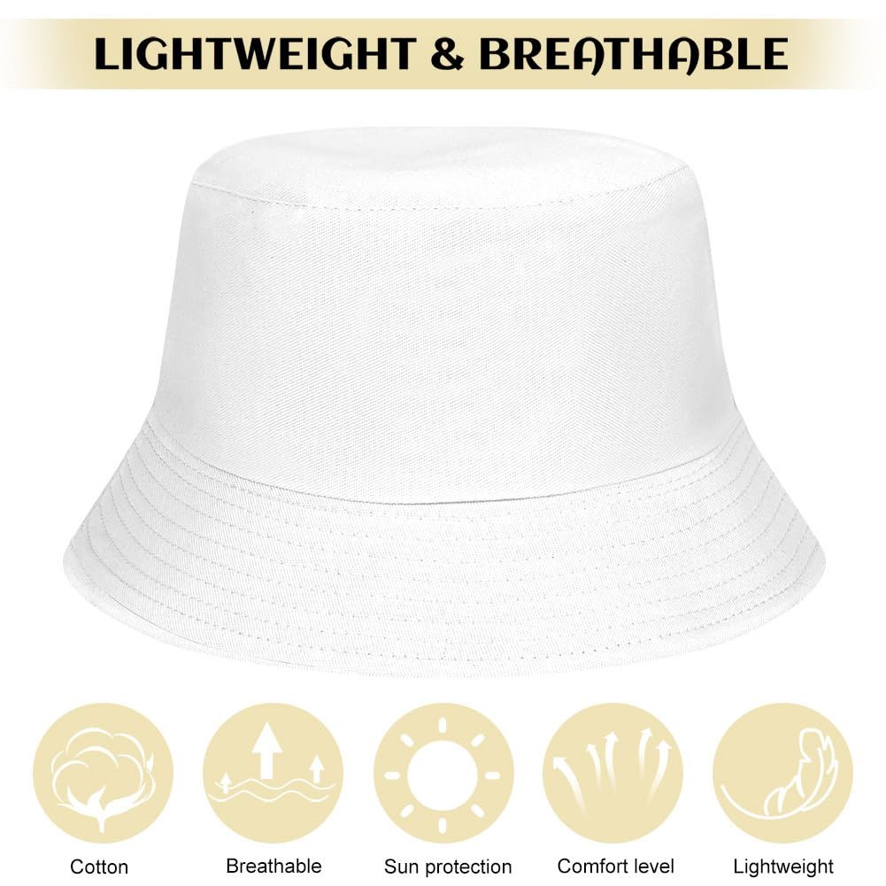 flintronic Sombrero del Pescador Algodón, Gorro Pescador Plegable Sombrero, Bucket Hat Sombrero de Sol, para Senderismo Camping Playa