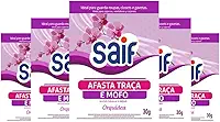 Afasta Traça e Mofo Orquídea Saif 30g - Antimofo Antitraça para Guarda-Roupas Closets e Armários Perfumado - Kit com 5 Unidades