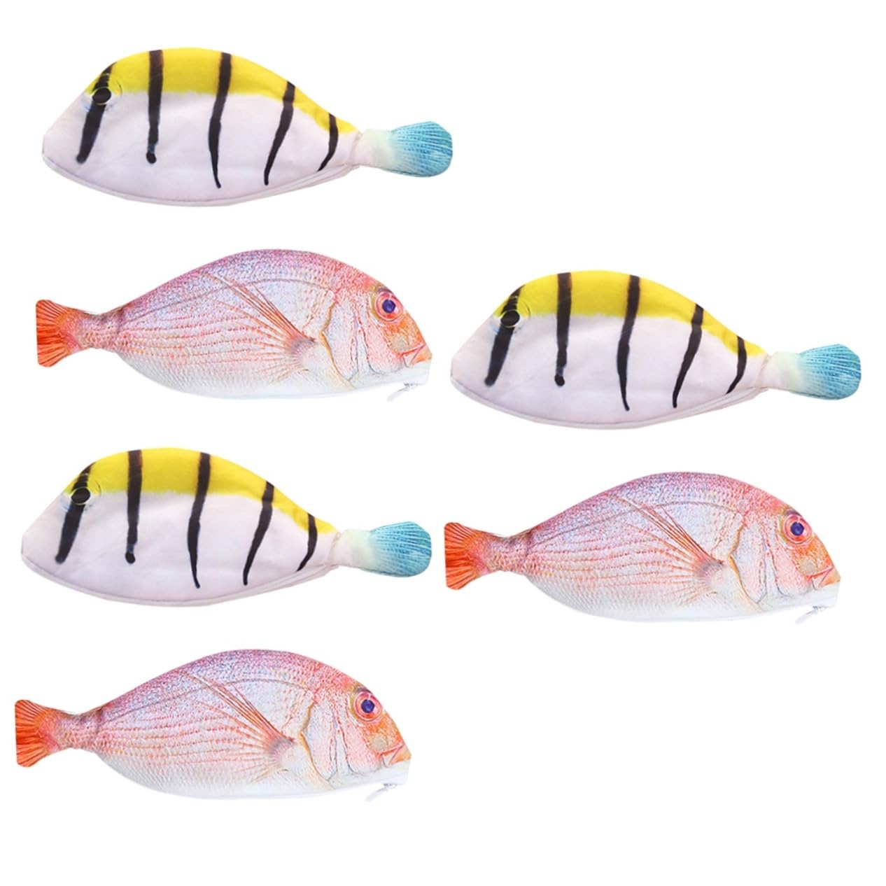 Tofficu 6pezzi Borsa Porta Matite Multifunzionale Forma Di Pesce Da Astuccio Per Scuola e Monete Materiale Resistente e Lavabile Design Elegante e Pratico