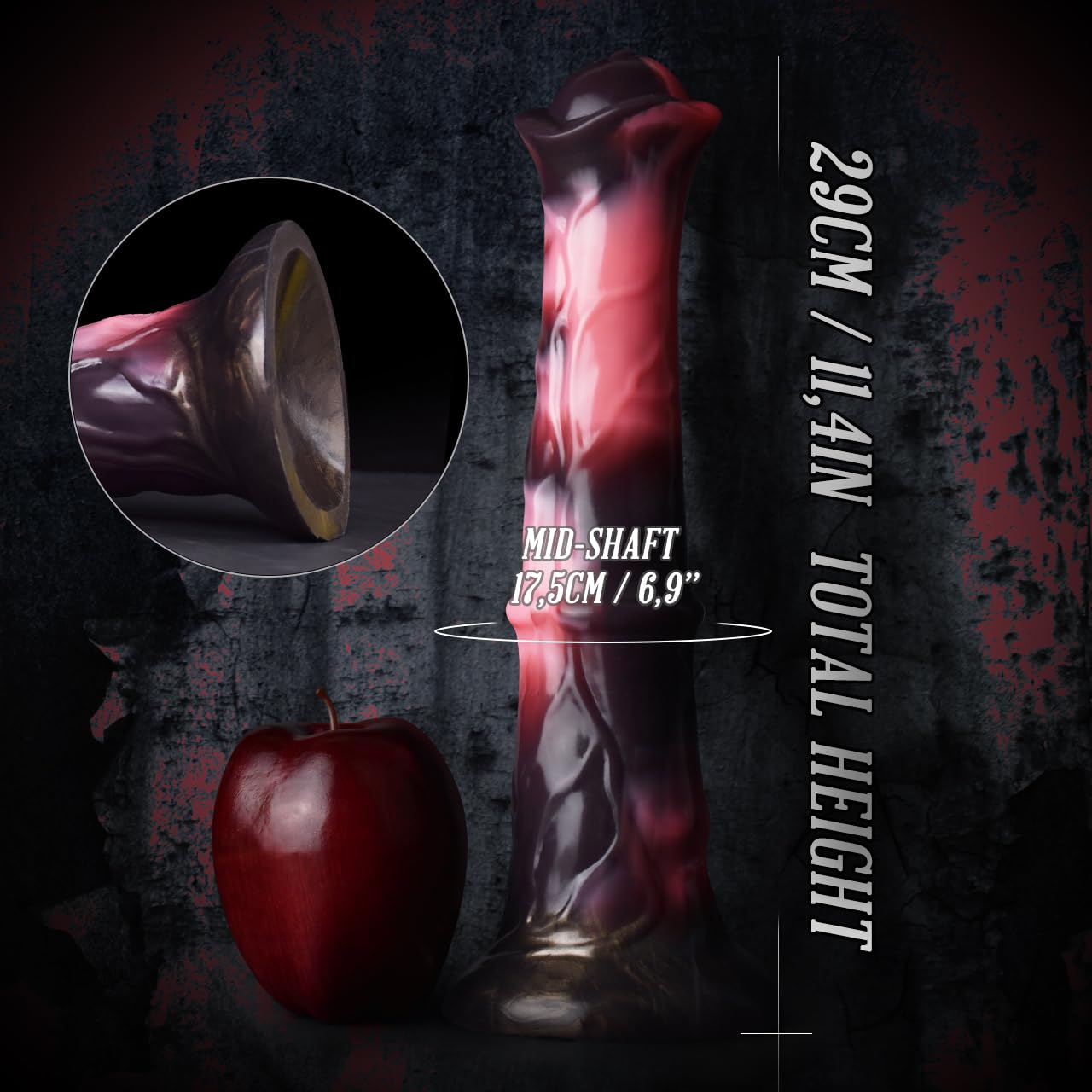 Fancy Knight lungo pene-dildo, vai a profonda soddisfazione XL sex toy | NNSX dildo fetish YIFF inseribile da 10'',dispositivo di masturbazione in silicone per fandom fantasy o soft SM