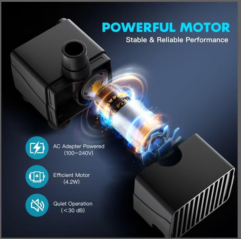 Automatic Small Sump Pump with Level Sensor, 100–240V, 8.2FT Lift & 87 GPH, Submersible Mini Condensate Pump for HVAC, Dehumidifier, Hydroponic Drainage, Quiet Compact Design Two-Year Free Replacement