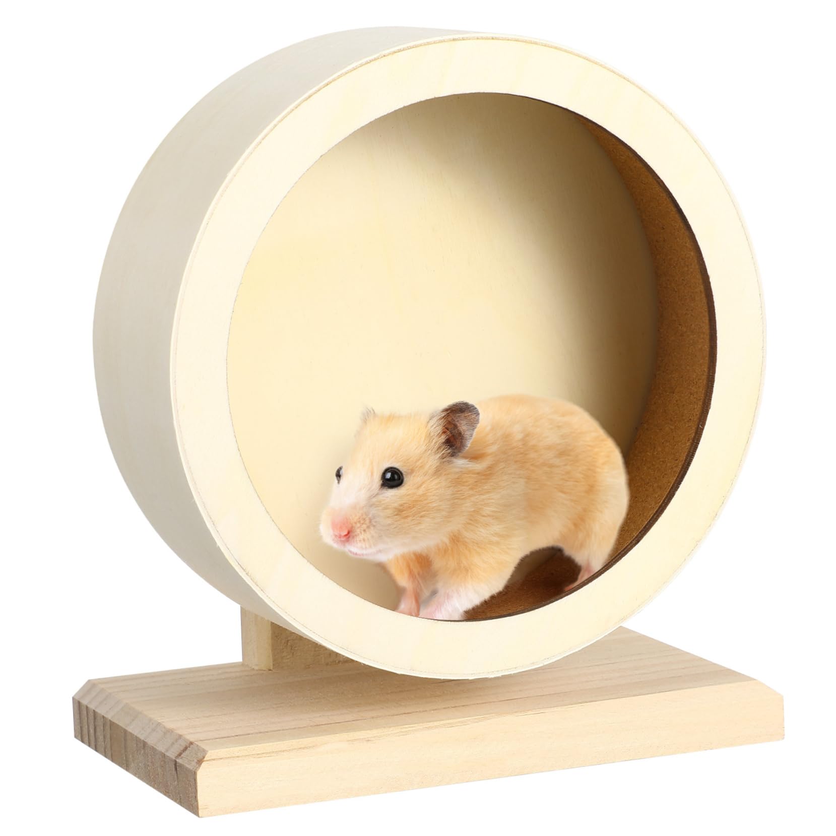 Levemolo Small Pet Exercise Wheel Wooden Non-Run Disc Comfortable for Hamsters Rats Guinea Pigs Chinchillas Pet Training Wheel