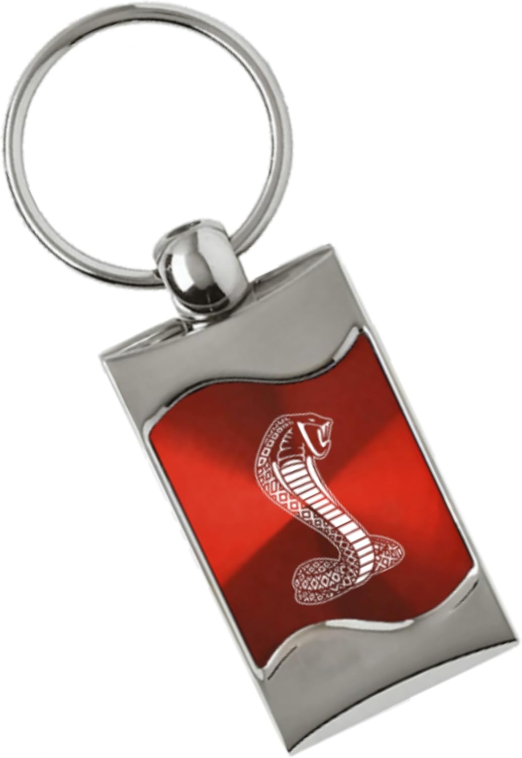 AU-TOMOTIVE GOLD Inc. Officially Licensed Rectangular Wave Key Fob for Cobra (Red)