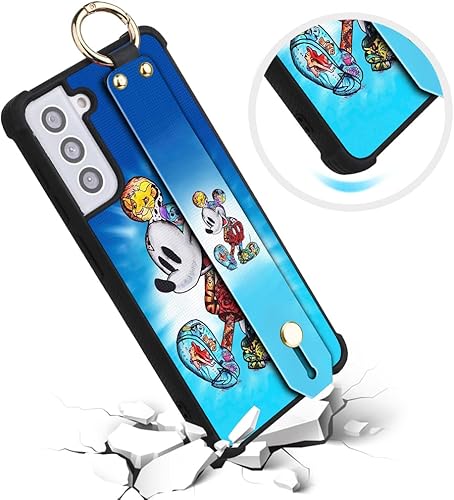 Miniatura 2 de cuwana Funda de dibujos animados para Samsung Galaxy S21 de 6.2 pulgadas, lindo diseño colorido de personajes de dibujos animados de Mickey con