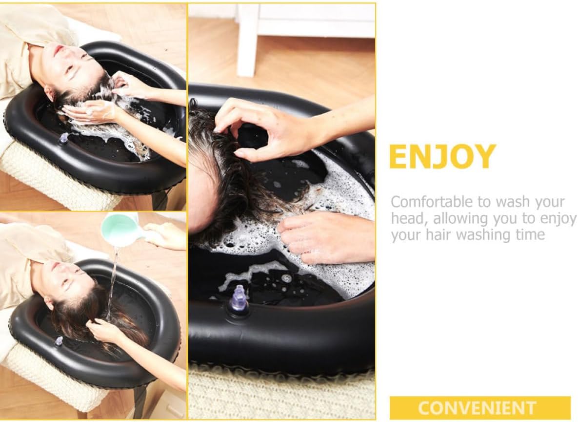 Collapsible Wash Basin Hair Washing Holder Shampoo Basin for Boys and Girls Bed Hair Washing Aid Home Supplies