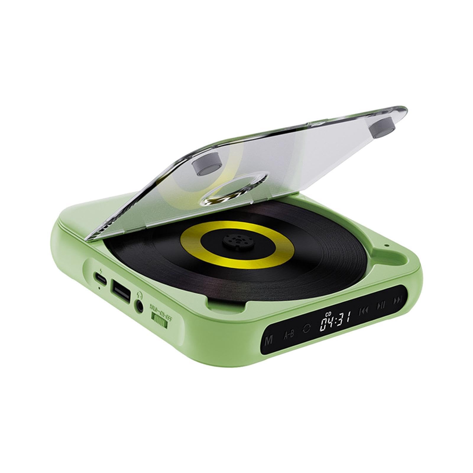 Reproductor de CD con Radio FM y Sonido portátil. Entretenimiento en casa y diversión al Aire Libre. Disfruta de tu música en CD o USB de Forma, Verde, 135 x 135 x 25 mm