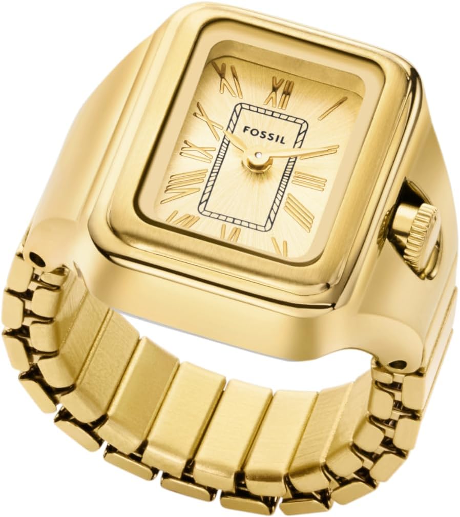 Women's Watch Ring, Quartz Stainless Steel Two-Hand Ring Watch for Women