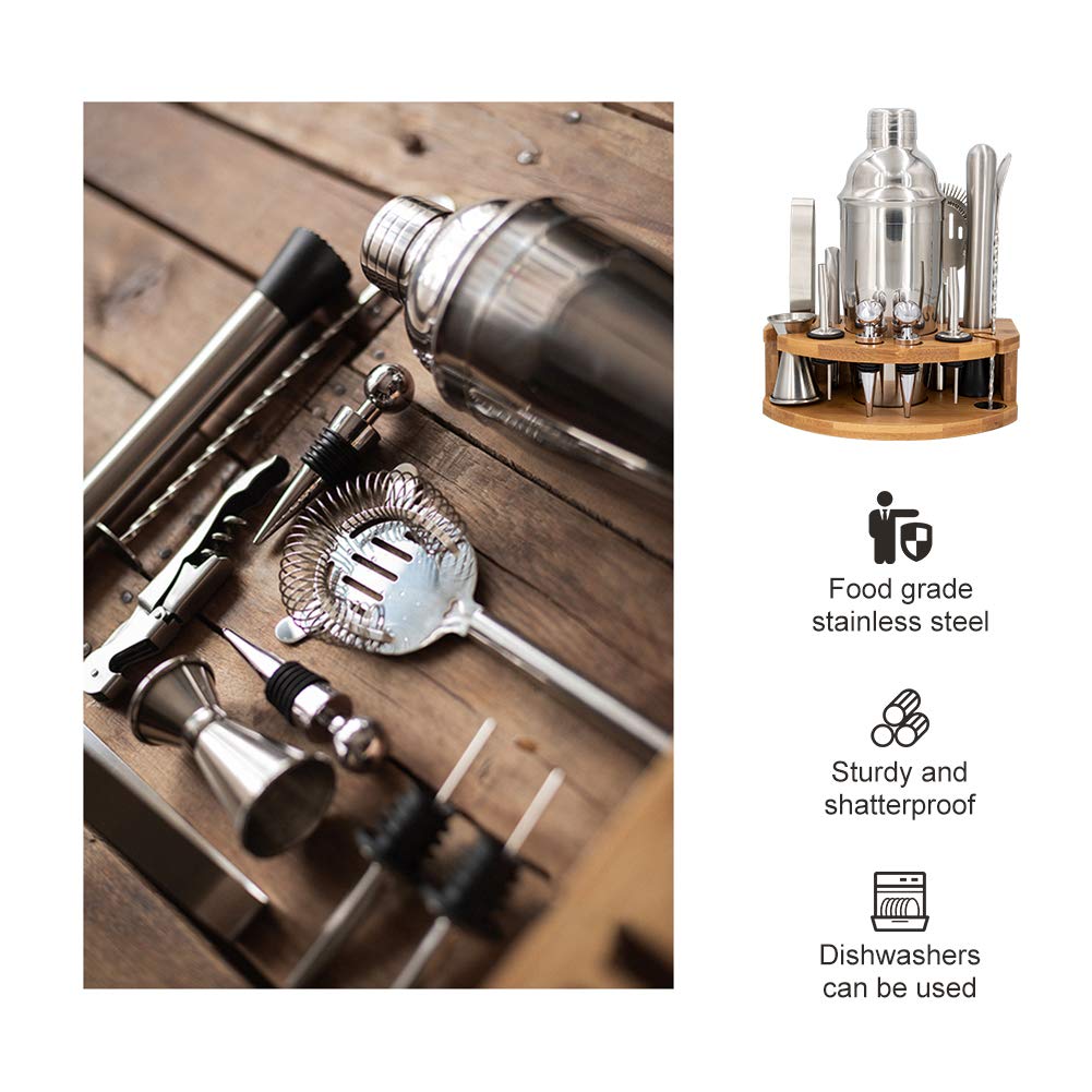 Surmounty 15 Pieces Bar Set Accessories,Stainless Steel Bar Tools