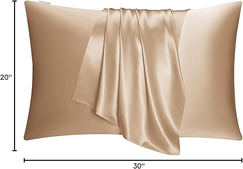 Vista 55 de DISANGNI Funda de almohada de seda de morera 100% natural para cabello y piel con cremallera oculta, 22 momme ambos lados