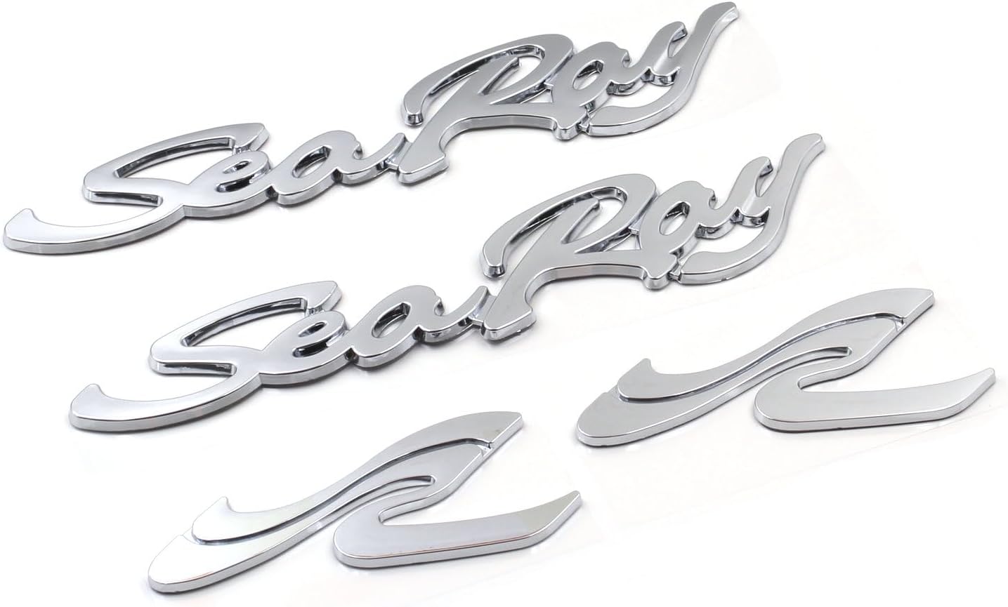 4PCS Sea Ray Searay SR Script Gloss Black Emblem Badge Boat Logo 12-3/4" New (Gloss Black)