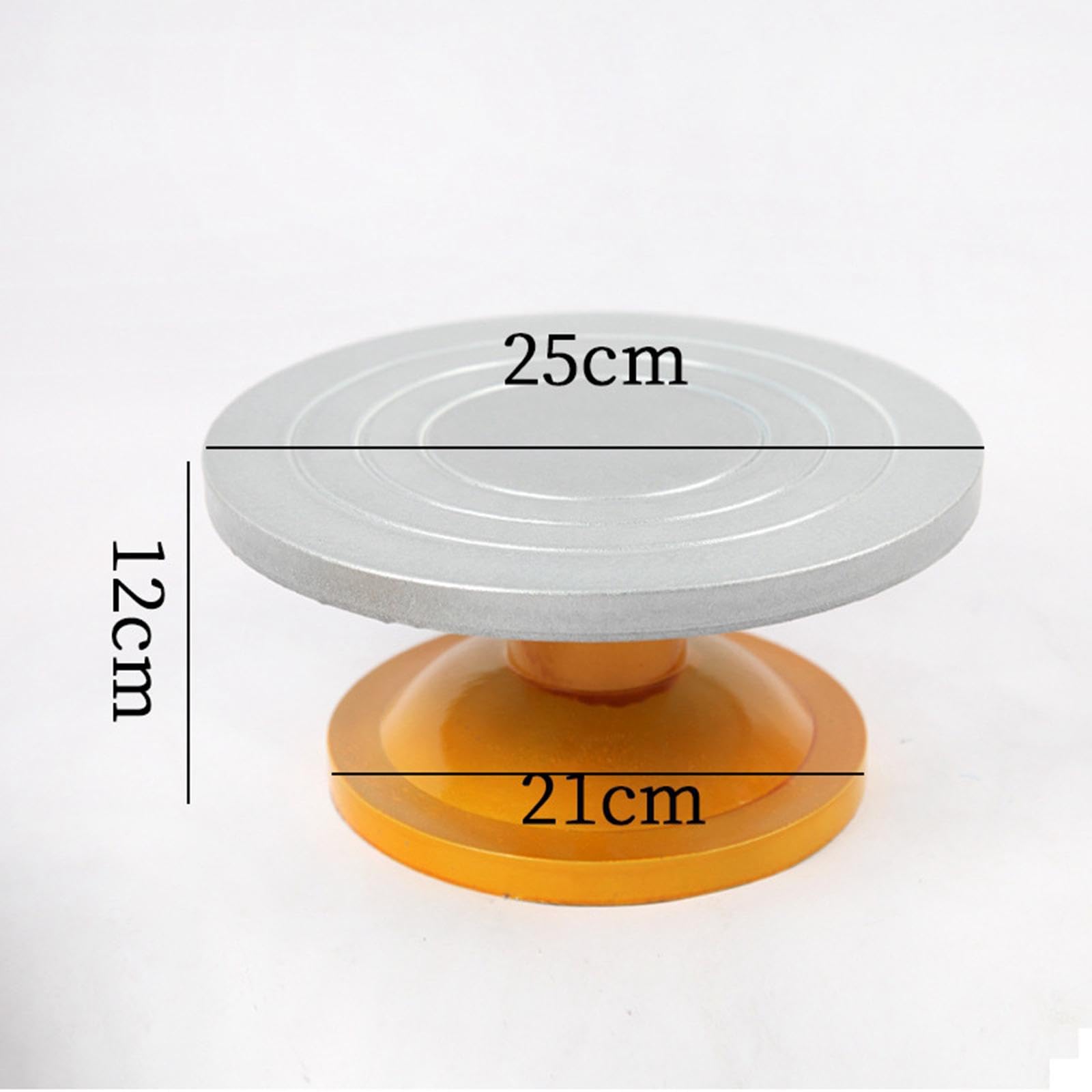 Drehteller für Modellierscheiben, Keramikscheiben, rutschfest, Drehbarer Tortenteller für Reparaturen, Tortendekoration Und, Durchmesser 25cm