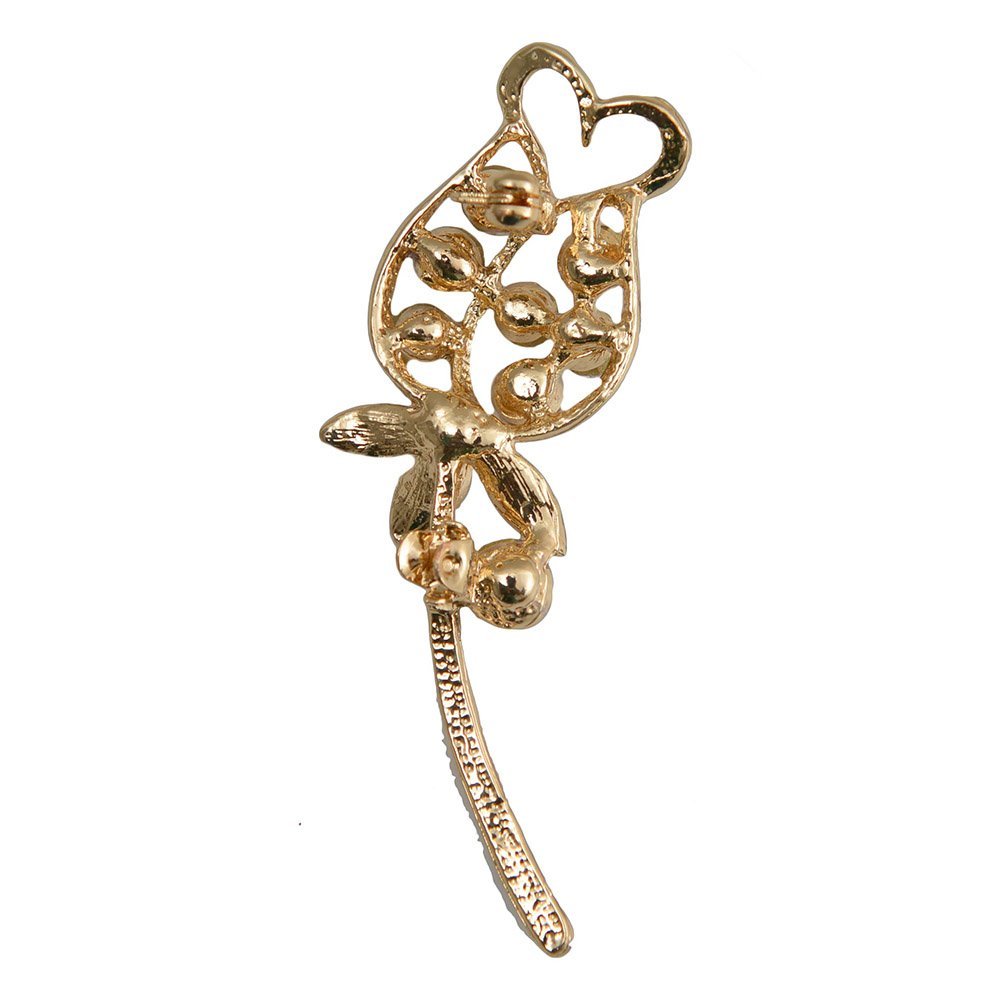 Vintage Silver Flower Brooch Pin for Women