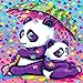 Produktbild mlpnko Regenschirm Panda DIY ölgemälde Malen nach Zahlen Neuerscheinungen Neuheiten - DIY ölgemälde, Malen nach Zahlen Kits40x40cmRahmenlose Malerei