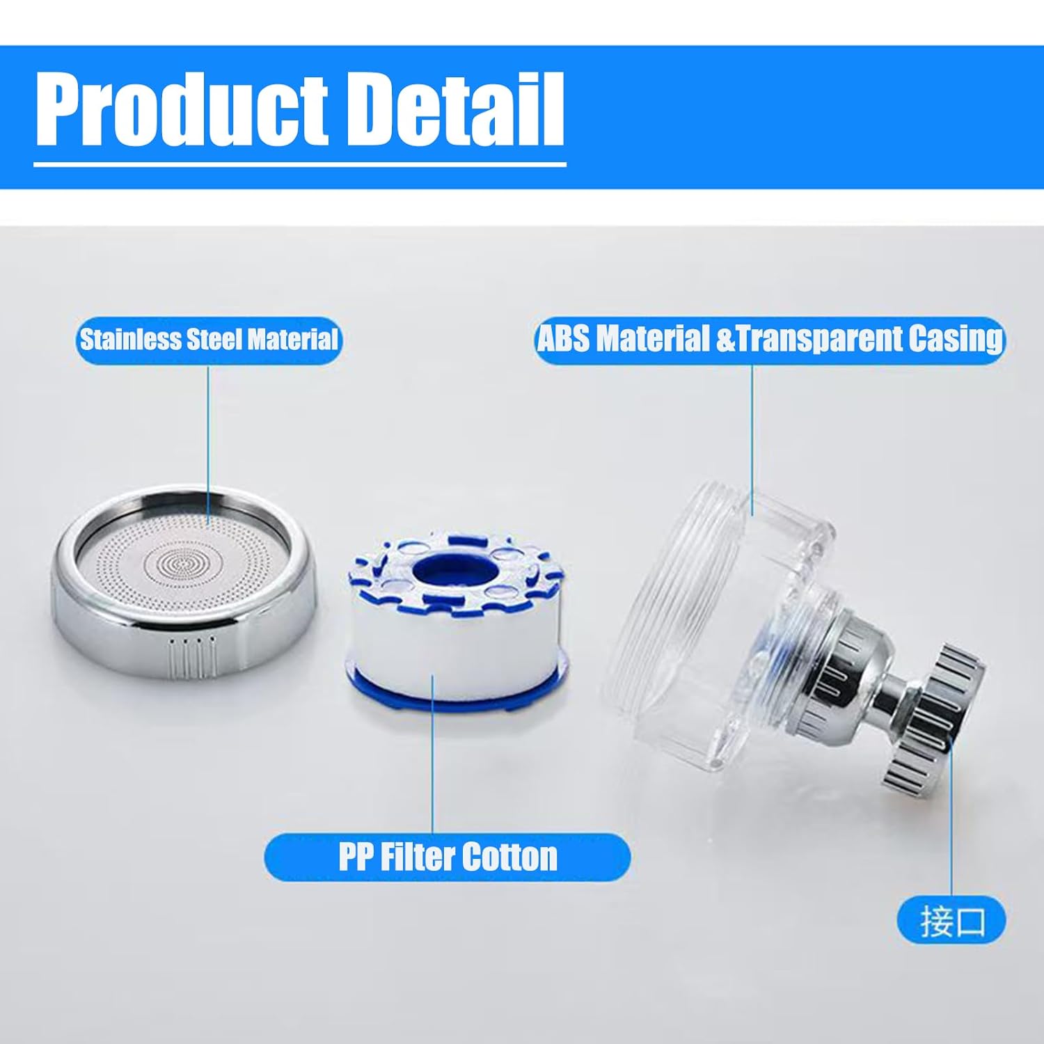 21Pcs Sink Water Filter Faucet With Cartridges, Universal 360 ° Rotating Kitchen Faucet Water Filter Removes Fluoride Heavy Metals Hard Water Compatible with most Bathroom/Kitchen/Laundry Sink Faucets