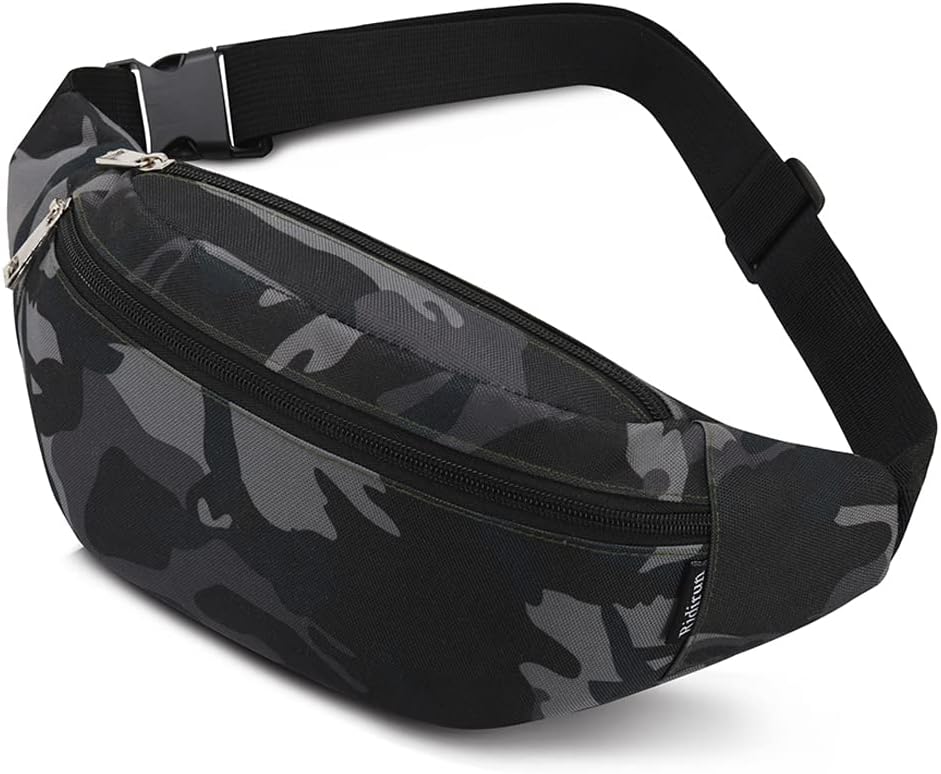Bumbags and Fanny Packs for Men Women Hiking Running Travel Waterproof Waist Bag Walking Dog Outdoor Sport for Ladies Boys, Camoblack, One Size, Fashion