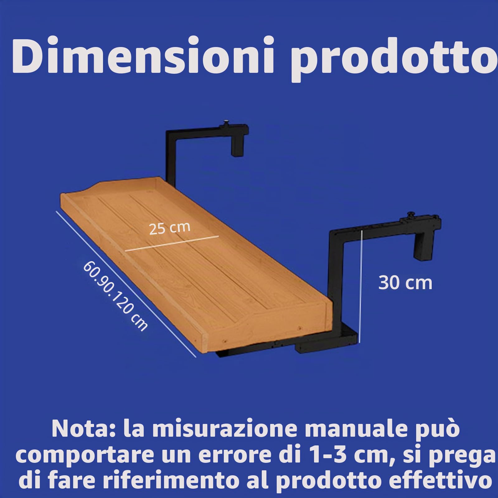 Tavolo Tavolino da Ringhiera,Tavolino da Appendere al Balcone,Tavolo con Ringhiera in Legno Regolabile,Struttura di Rinforzo,per Pranzo,Lavoro E Time Libero