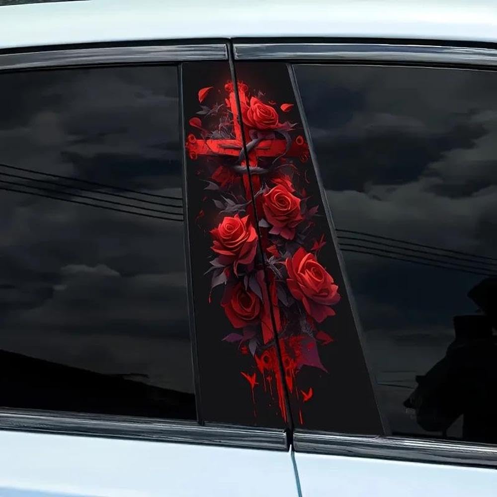 Autocollants montant B voiture roses rouges pour relooker votre auto au quotidien